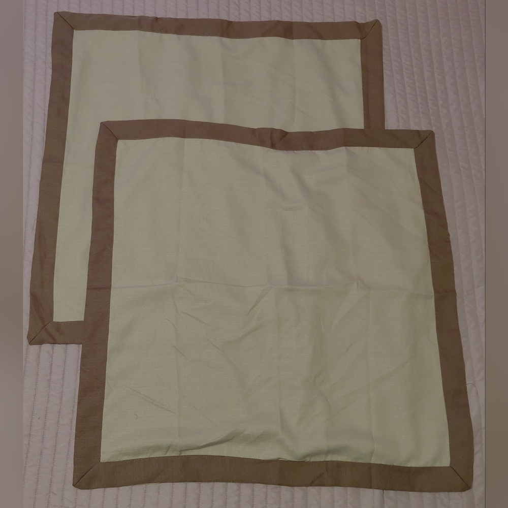 Beige and Brown Euro Pillow Shams  29 1/2 × 29 1/2 "   Complete A Bedding Set..